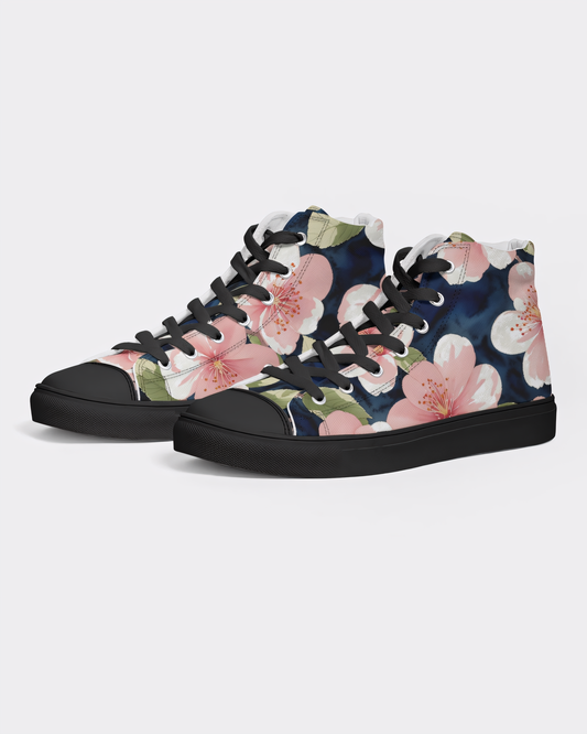 Men's Sakura High Top Canvas Shoes - Black