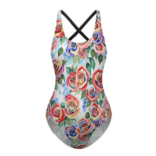 Rainbow Rose One Piece Swimsuit