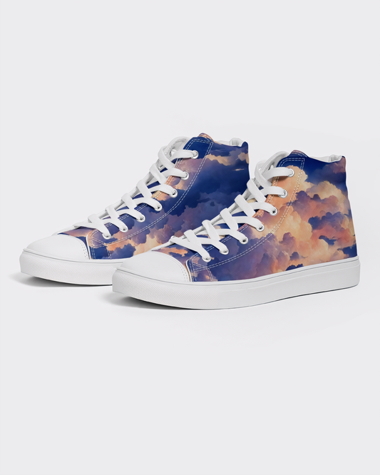 Men's Head in the Clouds High Top Canvas Shoes - White