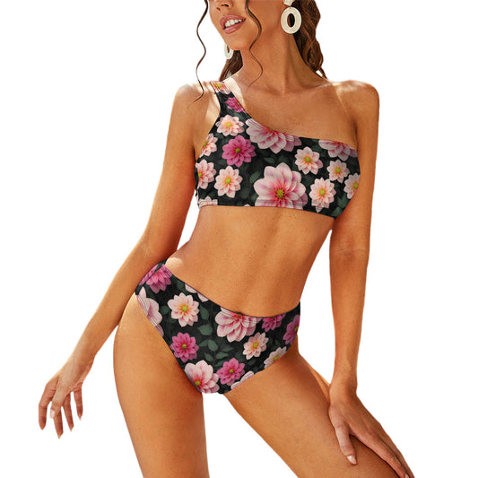 Pink Dahlia One Shoulder Bikini