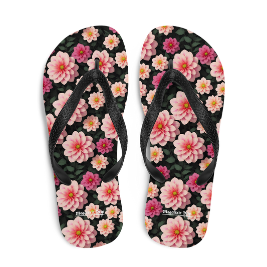 Pink Dahlia Flip-Flops