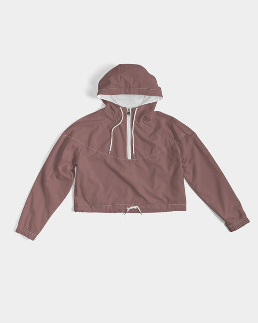 Women's Rose Taupe Cropped Windbreaker