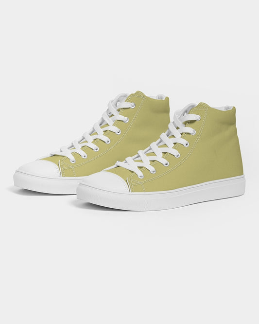 Men's Straw Yellow High Top Canvas Shoes