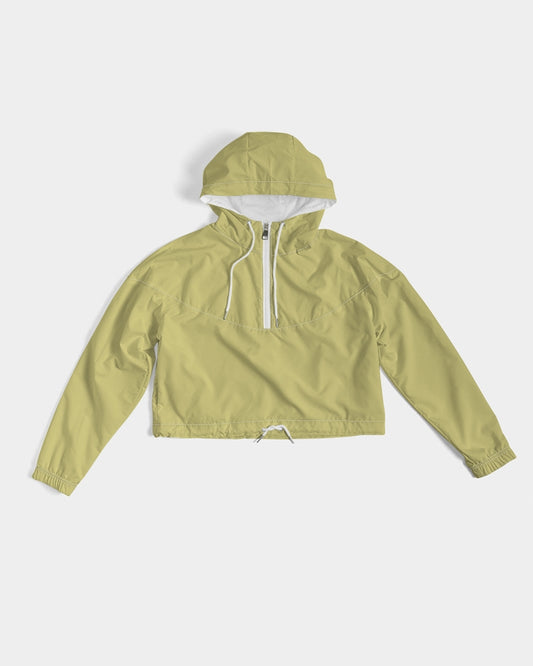 Women's Straw Yellow Cropped Windbreaker